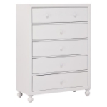 Picture of Wood White 5 drawers Chest