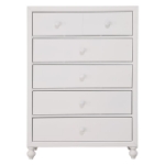 Picture of Wood White 5 drawers Chest