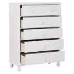 Picture of Wood White 5 drawers Chest
