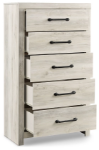 Picture of Whitewash Five Drawer Chest