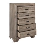 Picture of Faux Wood veneer 5 drawers Chest