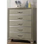 Picture of Champagne Finish Wood 5 Drawer Chest