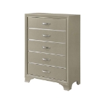 Picture of Champagne Finish Wood 5 Drawer Chest