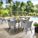 Picture of Outdoor Gray Outdoor 3 Piece and 5 Piece Dining Set