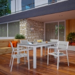 Picture of Outdoor Patio Dining Set in White Light Gray