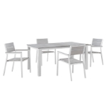 Picture of Outdoor Patio Dining Set in White Light Gray