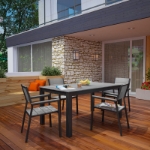 Picture of Outdoor Patio Dining Set in White Light Gray