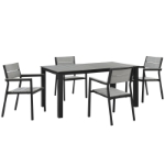Picture of Outdoor Patio Dining Set in White Light Gray