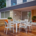 Picture of Outdoor Patio Dining Set in White Light Gray