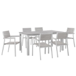 Picture of Outdoor Patio Dining Set in White Light Gray