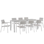 Picture of Outdoor Patio Dining Set in White Light Gray