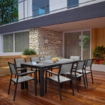 Picture of Outdoor Patio Dining Set in White Light Gray