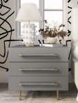 Picture of White, Black and Grey Nightstand