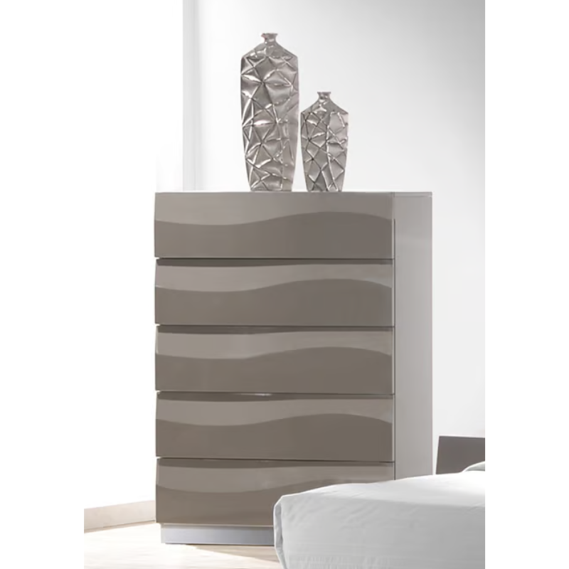 Picture of Gloss Grey 5 Drawer Chest