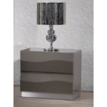 Picture of Gloss Grey 2 Drawer Night Stand