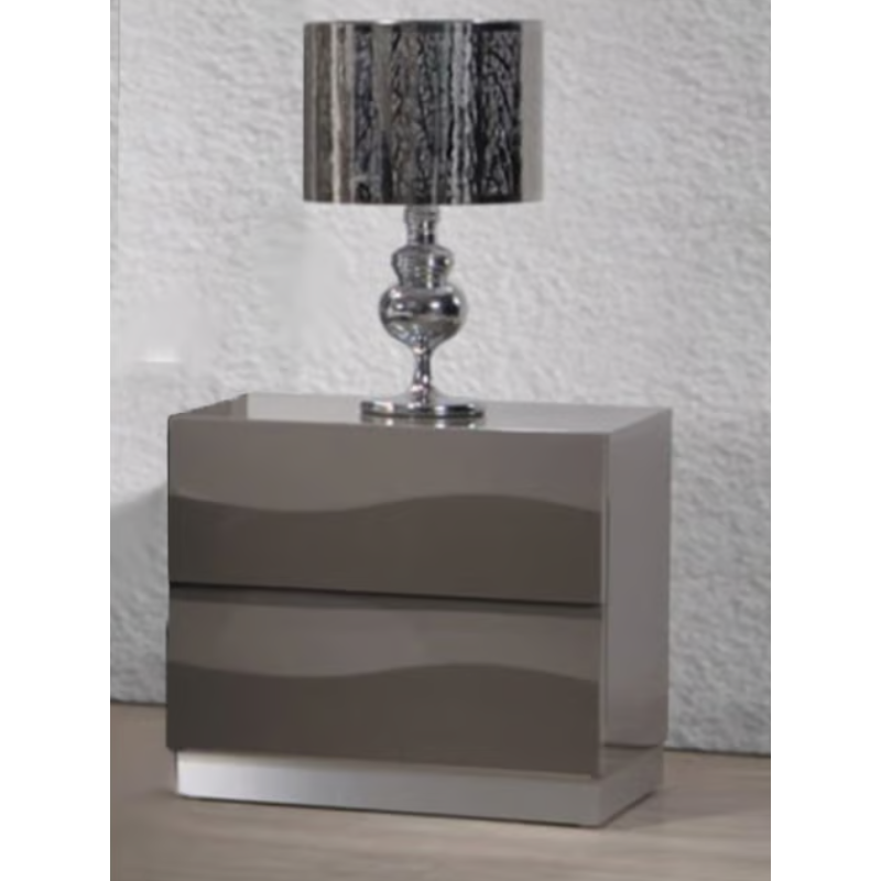Picture of Gloss Grey 2 Drawer Night Stand