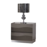 Picture of Gloss Grey 2 Drawer Night Stand