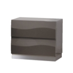 Picture of Gloss Grey 2 Drawer Night Stand