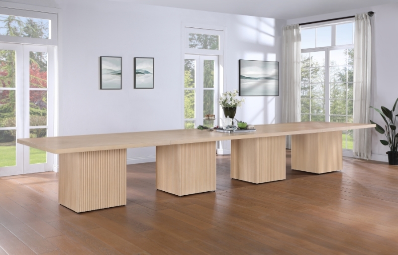 Picture of 216" Fluted Base Extendable Dining table