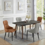 Picture of Faux leather Steel legs in matte black finish  Side Chair