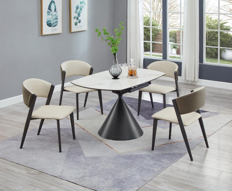 Picture of Brown & Beige faux leather Side Chair