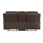 Picture of Brown Genuine leather Love Seat with Center Console