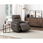 Picture of Genuine leather Dark Brown Glider Reclining Chair