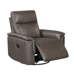 Picture of Genuine leather Dark Brown Glider Reclining Chair
