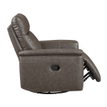Picture of Genuine leather Dark Brown Glider Reclining Chair
