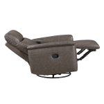 Picture of Genuine leather Dark Brown Glider Reclining Chair