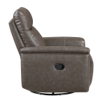 Picture of Genuine leather Dark Brown Glider Reclining Chair