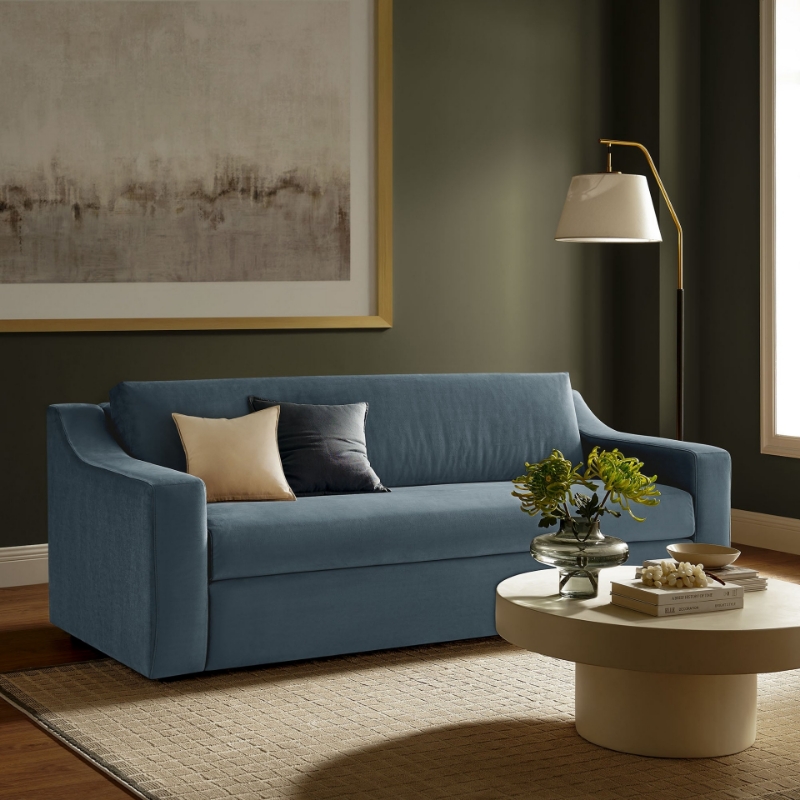 Picture of Velvet Cadet Blue Sofa