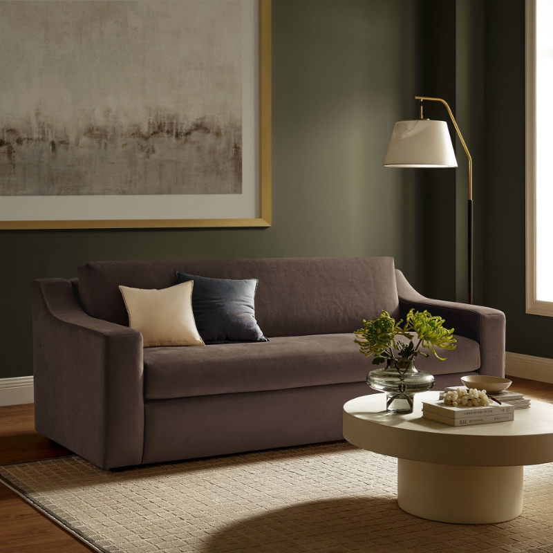 Picture of Velvet Chocolate Brown Sofa