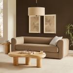 Picture of 89" Velvet Upholstered Taupe Sofa