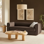Picture of 89" Velvet Upholstered Chocolate Brown Sofa