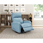 Picture of Genuine leather Glider Blue Reclining Chair