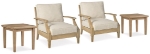 Picture of 2 Outdoor Lounge Chairs with 2 End Tables