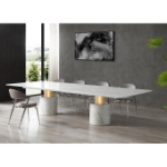 Picture of 120" x 48"  Marble White or Black Rectangular Dining Table