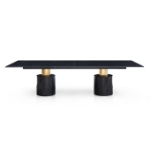 Picture of 120" x 48"  Marble White or Black Rectangular Dining Table