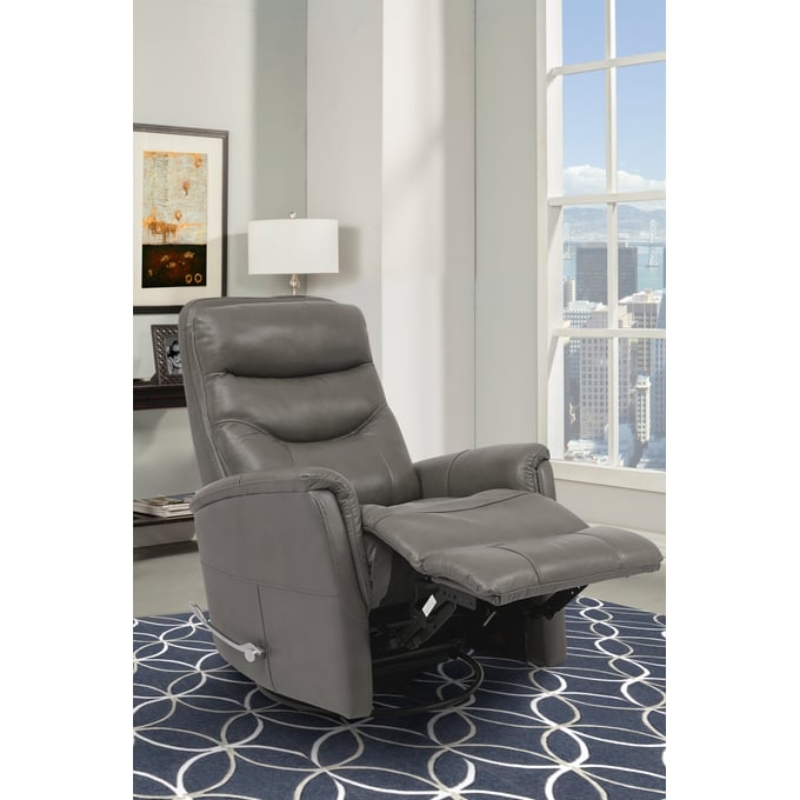Picture of Dark Grey Genuine Leather Swivel Glider Recliner