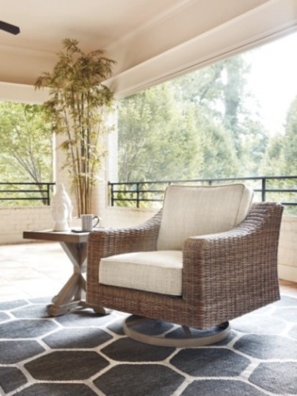 Picture of Outdoor fabric swivel lounge chair