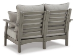Picture of Outdoor Gray finish wood Loveseat and 2 Chairs with Coffee Table and more outdoor collections
