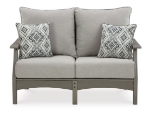 Picture of Outdoor Gray finish wood Loveseat and 2 Chairs with Coffee Table and more outdoor collections