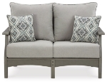 Picture of Outdoor Gray finish wood Loveseat w/Cushion