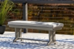 Picture of Outdoor Gray finish wood Bench with Cushion
