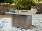 Picture of Outdoor Wood finish Square Fire Pit Table