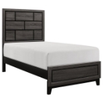 Picture of 5Pc Gray Twin bed, Full bed, Dresser and mirror, Chest and Night stand Bedroom set collection