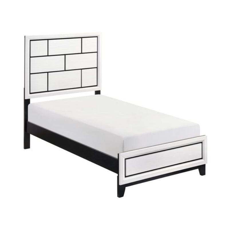 Picture of White Finish Faux wood Twin Bed
