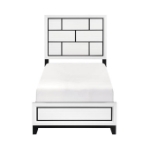 Picture of White Finish Faux wood Twin Bed