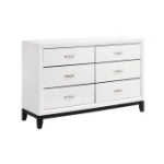 Picture of White, Gray Finish Faux wood Dresser and Mirror